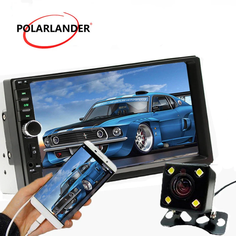 Автомобильная магнитола с 4 светодиодами USB/AUX/FM/SD Bluetooth MP5 7 дюймовый сенсорный