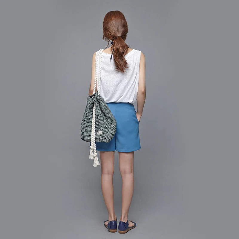 LUCDO новые модные повседневные соломенные Пляжные Сумки на завязках женские сумки