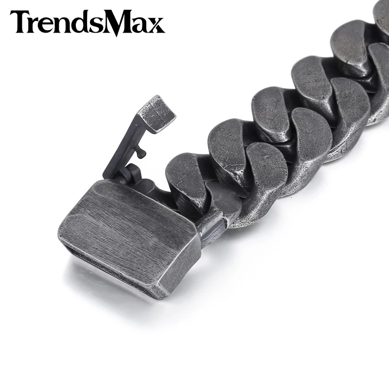 Trendsmax 24 мм мужской браслет из нержавеющей стали 316L браслет для мужчин подарок ювелирные изделия HB333