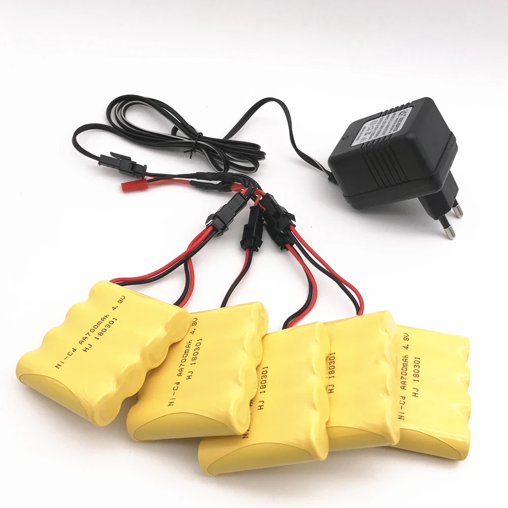 4.8V 700mAh Ni-Cd Battery With 5-in-1 Charger For Remote Control Toys Lighting Electric Tool AA Group RC TOYS Battery Group
