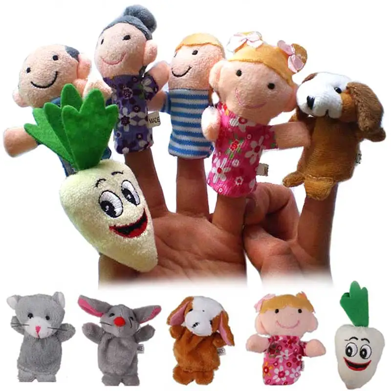 8 Pcs/ set Animals Finger Puppets Toys The Enormous Turnip Story Telling Nursery Fairy Tale Kids Birthday Christmas Gift | Игрушки и