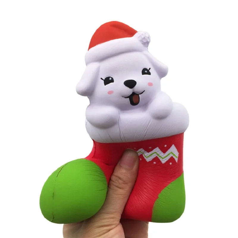 Jumbo Kawaii Рождественские игрушки в виде собаки сжимаемые мягкие медленно