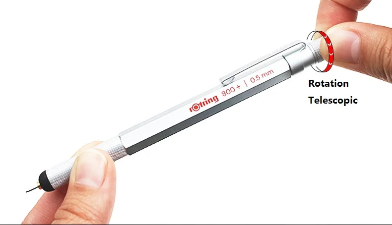 Rotring 800+ металлический механический карандаш 0,5/0,7 мм черный/серебристый Многофункциональный конденсатор ручки ручка, стилус, карандаш для рисования