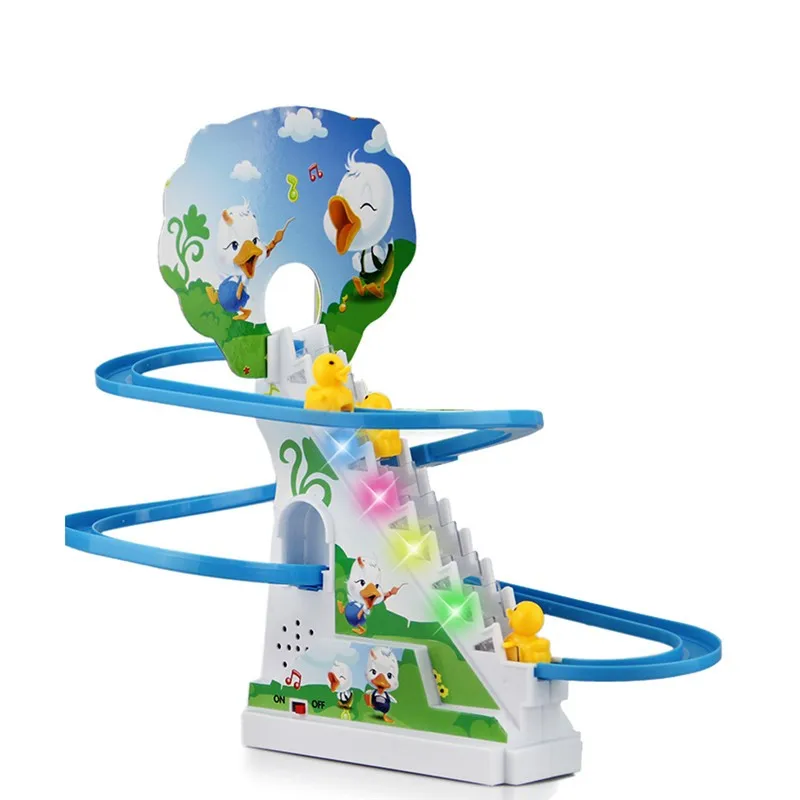 Новая забавная электрическая Поворотная Автоматическая горка с музыкальным