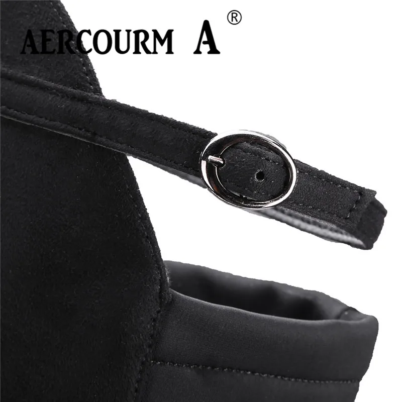 Aercourm A 2018 г. Для женщин из флока ботфорты зимние однотонные Цвет сапоги Плюшевые