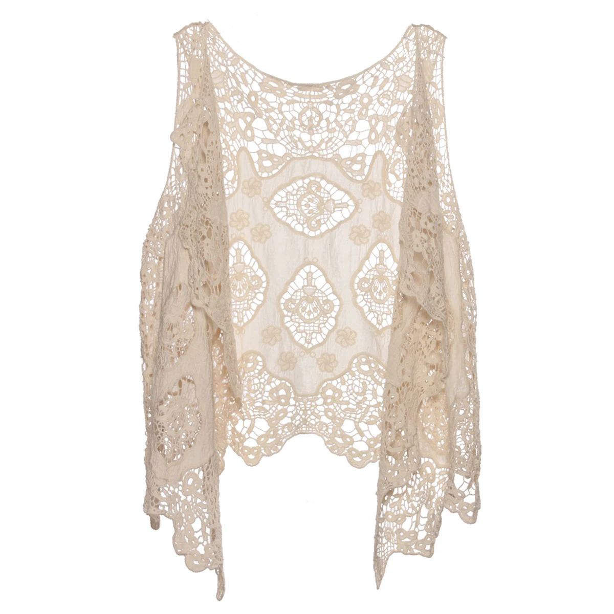 Асимметричная Летняя вязаная крючком куртка в стиле бохо Женский ажурный