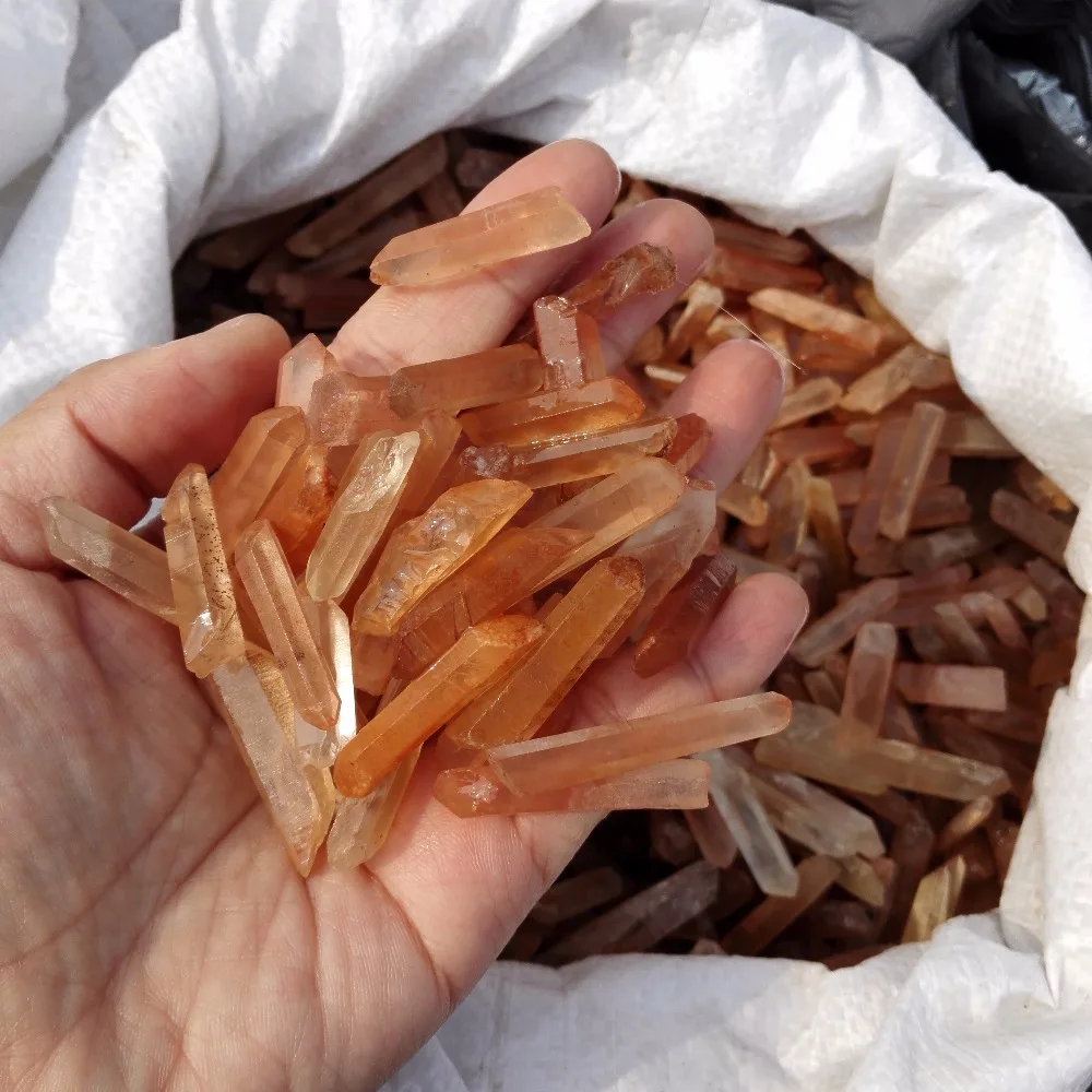 100 натуральный красный кварцевый кристалл, фотоэлемент из натурального грубого камня