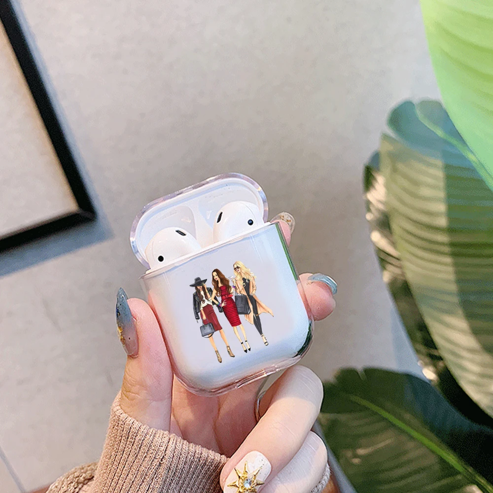 Мультяшный Bluetooth беспроводной Чехол для наушников Защитный чехол для Airpods милый прозрачный мягкий чехол для Apple Airpods зарядная сумка