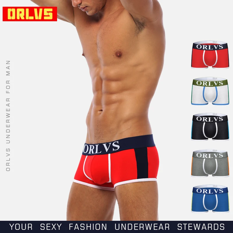 ORLVS Для мужчин боксеры мужское нижнее белье трусы из дышащего хлопка мужские Cueca