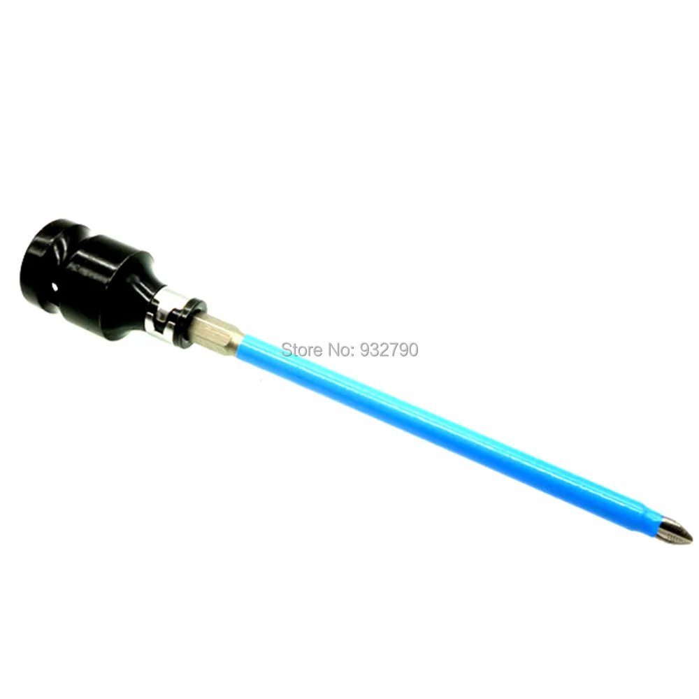 

10x 150mm 6" Ph2 Non Slip Screwdriver Drill Bit Magnetic Phillips Head Screw Driver Bit + 1/2" Drive To 1/4" Hex Shank Converter