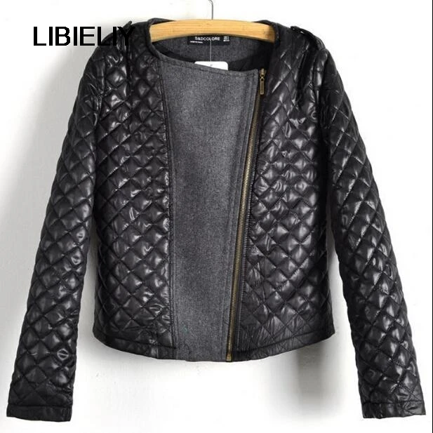 Черное крутое Женское пальто на молнии мотоциклетная кожаная куртка из