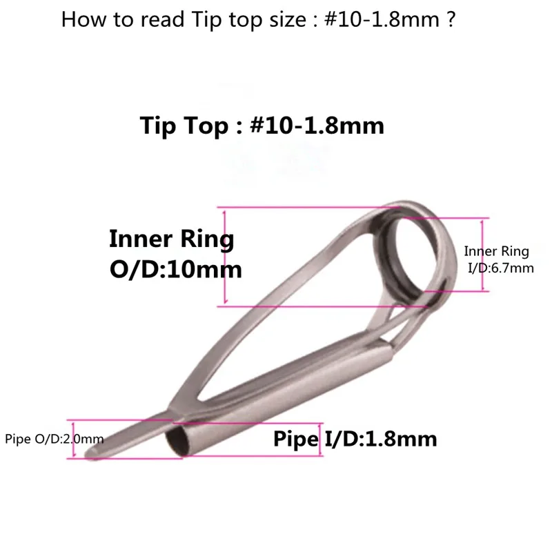 MN Tip Top#8 удочки Repare направляющие 10 шт. удочки направляющие, TIP TOP Guide 8