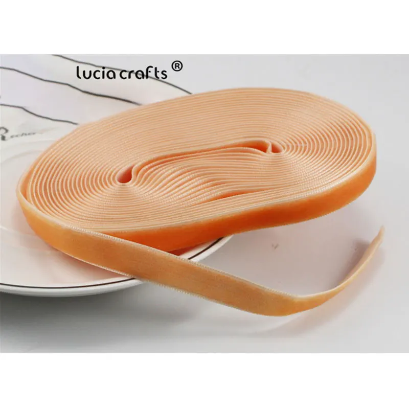 Lucia crafts 3/" 10 мм ширина разноцветные варианты бархатная лента для самодельного украшения одежды аксессуары для одежды(5 ярдов/партия) T0804