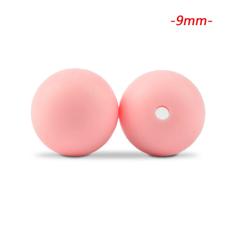 rose quartz LOFCA 50 шт./лот, силиконовые бусины 9 мм, свободные бусины-прорезыватель для зубов, детская игрушка-прорезыватель для зубов, жевательные бисероплетения, не содержит Бисероплетение, для изготовления ювелирных изделий - Цвет: rose quartz