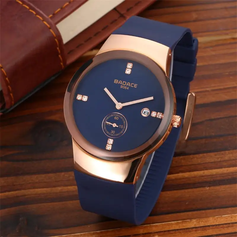 Модные Простые Стильные Топ люксовый бренд BADACE Часы мужские PU силиконовый