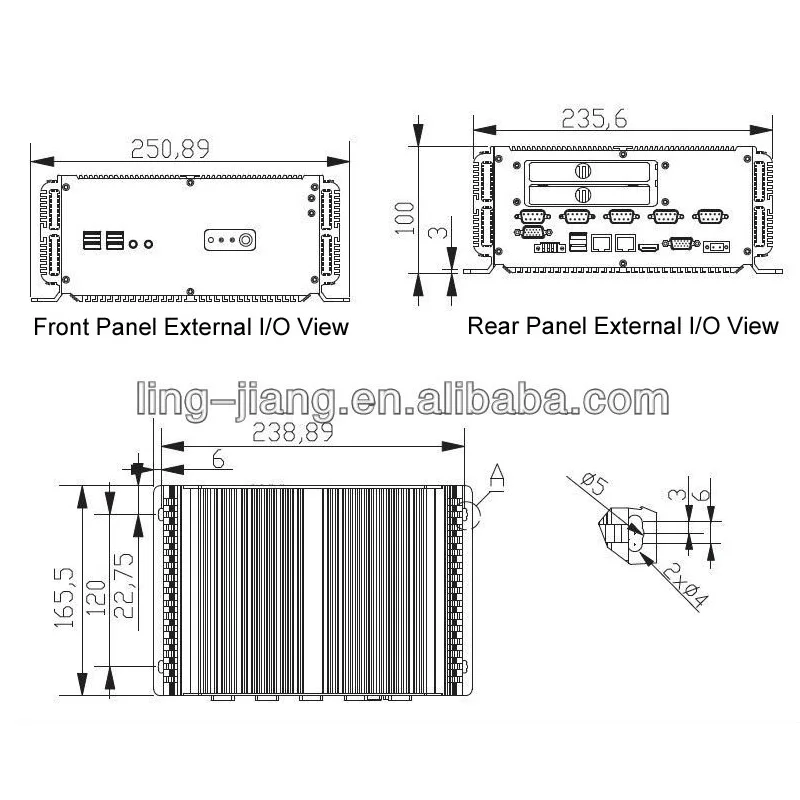 Промышленный мини-ПК с 4 Гб RAM 64 SSD 2 * LAN RJ45 Intel Core P8600 процессор промышленный