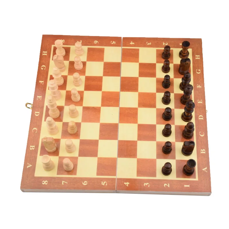 Шахматная доска деревянная складная шахматная набор штук 30 см * детский подарок