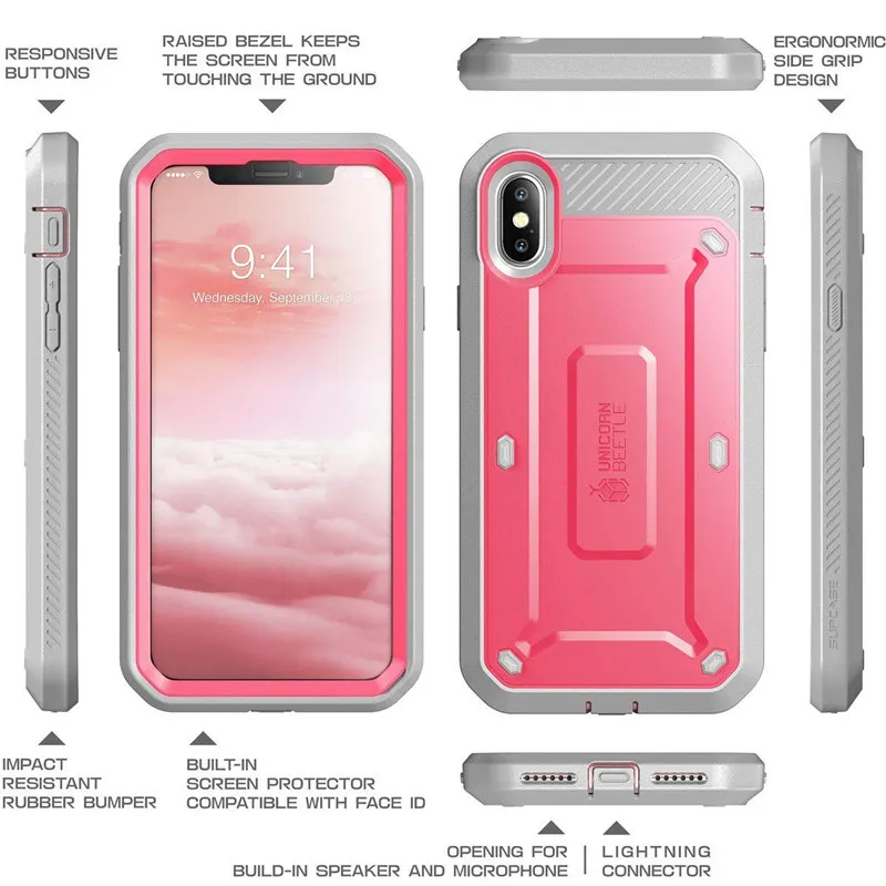 SUP чехол для iPhone Xs чехол UB Pro Серия полный корпус прочная кобура клип крышка со встроенной защитой экрана для iPhone X чехол