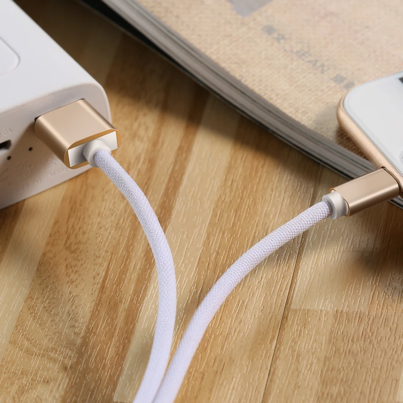Белый Remax ткань термопластичные высокоэластичные хлопок micro usb кабели 2.1A для зарядного устройства с синхронизацией данных для samsung S7 xiaomi Redmi 8-ми штифтовый кабель для iphone - Цвет: Белый