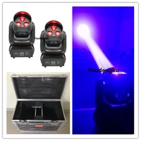 2pcs with flycase lyre wash led mini rgbw zoom moving head beam lights 340w rgbw 4 in 1 bee eye led moving head light with zoom