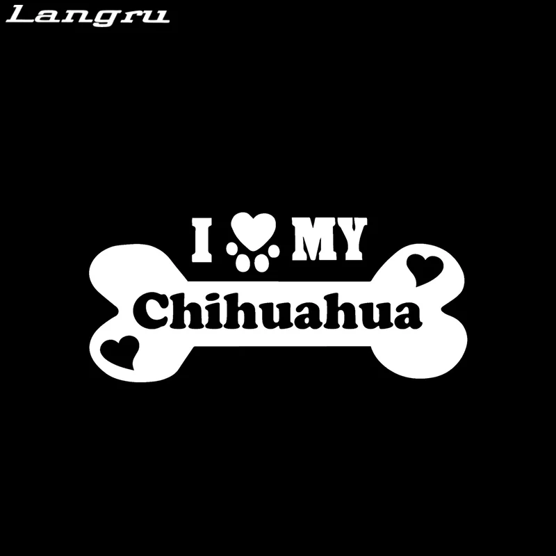 Langru I Love My Chihuahua Cartoon Car-Styling Car Sticker Vinyl Decor Decals Decorative Jdm | Автомобили и мотоциклы
