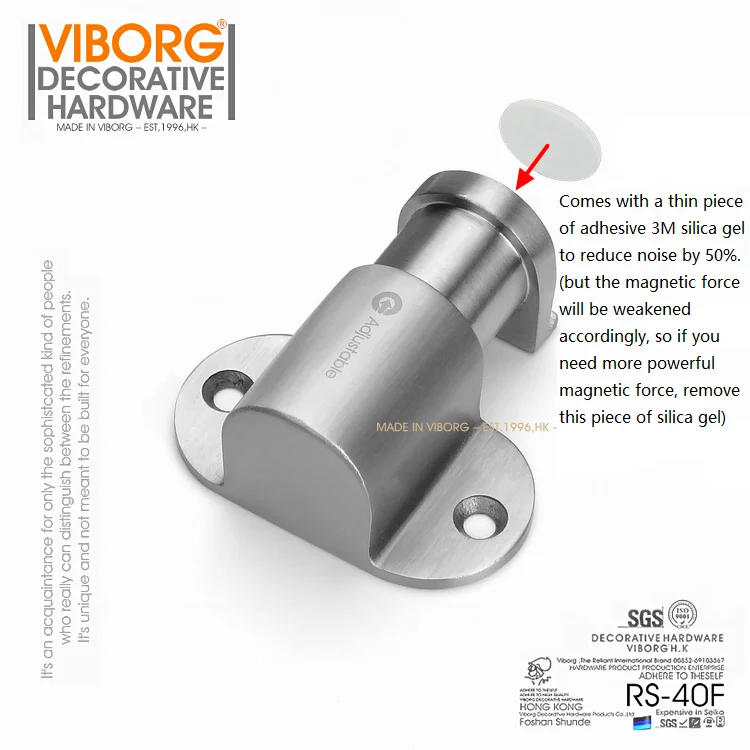 VIBORG Deluxe SUS304 нержавеющая сталь литье Регулируемый напольный мощный магнитный дверной стопор дверные стопоры дверной стоп RS-40F