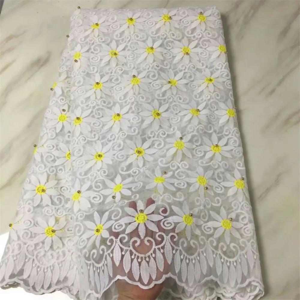 Африканская кружевная ткань Горячая продажа сетка 2018 Новое поступление белый