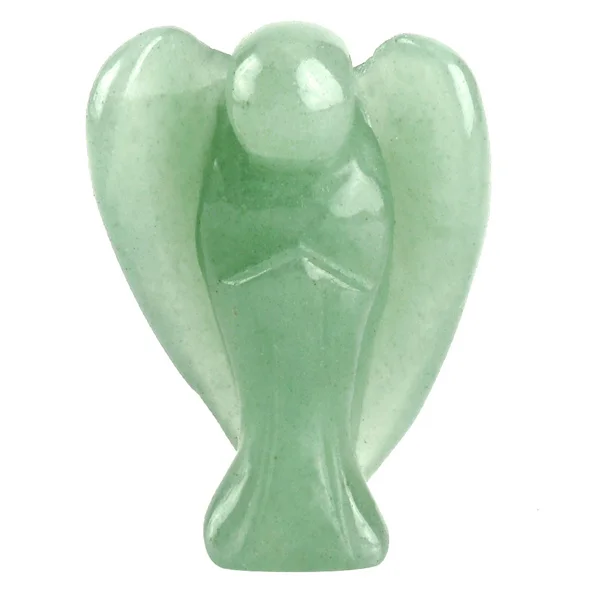 Green Aventurine Sunligoo натуральный резной Ангел драгоценный камень мира Карманный ангел-хранитель статуэтки Исцеление чакры в рейки хрустальные камни статуя 1,5" - Цвет: Green Aventurine