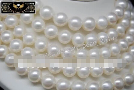 yan 1555 Nobler 9-10mm AAA+ white pearls necklaces 80&quotLong | Украшения и аксессуары
