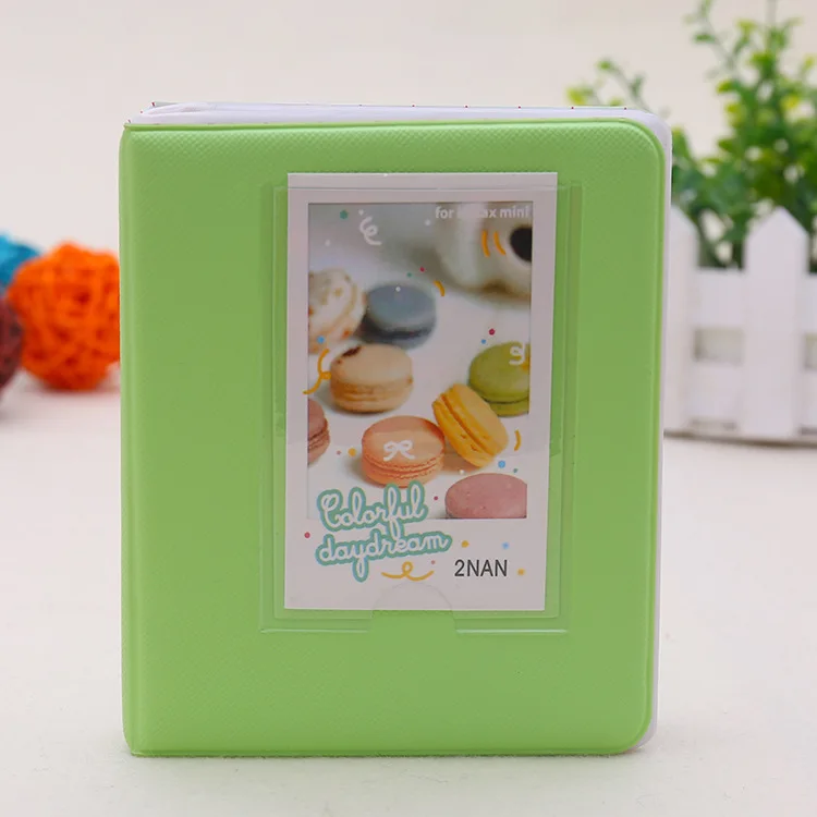 Apple green 64 кармана Фотоальбом Polaroid Фотоальбом мини мгновенный чехол для хранения фотографий мини-альбом фотоальбом fotografico - Цвет: Apple green