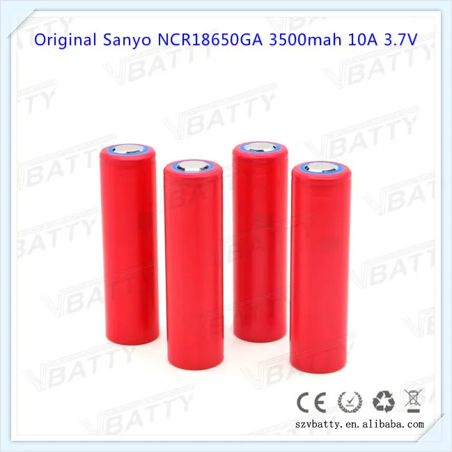 Для Sanyo NCR18650GA GA 18650 3500mah 10A 3,7 V литий-ионная аккумуляторная батарея с плоским верхом(1 шт