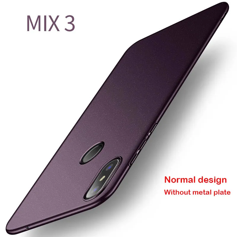 Полностью Защитный пластиковый металлический чехол для Xiaomi mi x 3, Жесткий Тонкий чехол на магните для Xiaomi mi x 3 mi X3 - Цвет: purple without metal