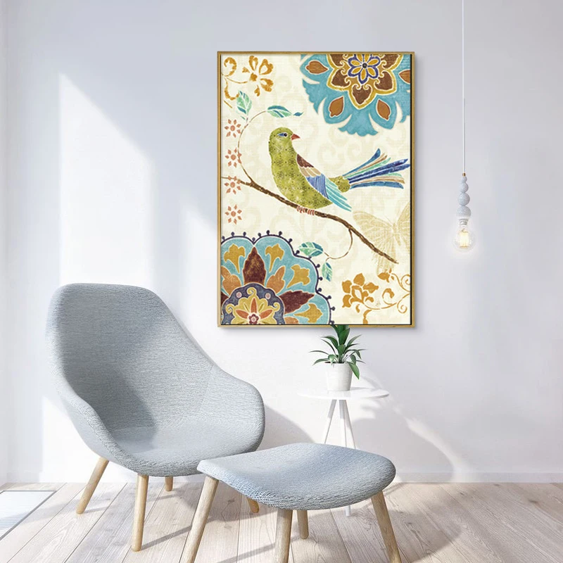 HAOCHU American Country Decorative Paintings Living Room Sofas Modern Hanging Drawings Bedside Walls Painted Flowers and Birds | Дом и сад