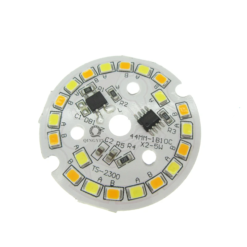 10 шт. 5 Вт 7 2835 SMD переменный ток 220 В фотопластина белый/теплый белый два цвета в