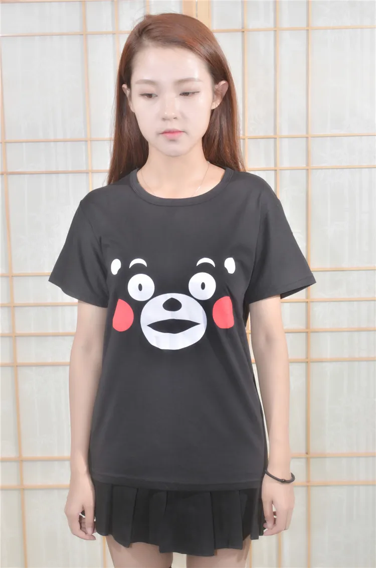 Милая футболка для костюмированной вечеринки Kumamon унисекс топ с короткими