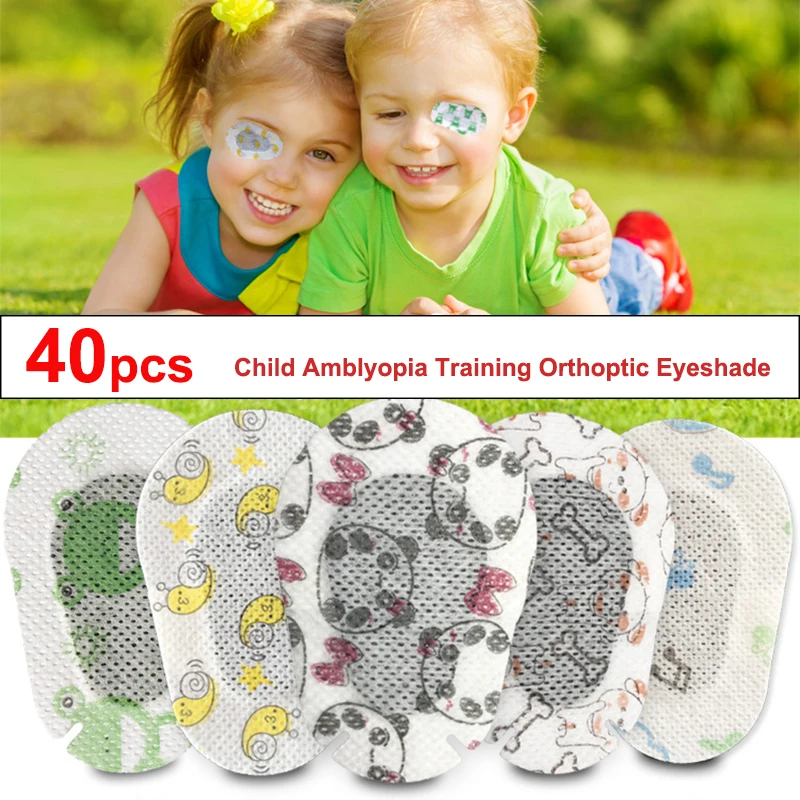 40Pcs การ์ตูน Amblyopia เด็กที่มีสีสัน Amblyopia การฝึกอบรม Orthoptic Corrected Eyeshade Occlusion ทางการแพทย์ Eye Patch