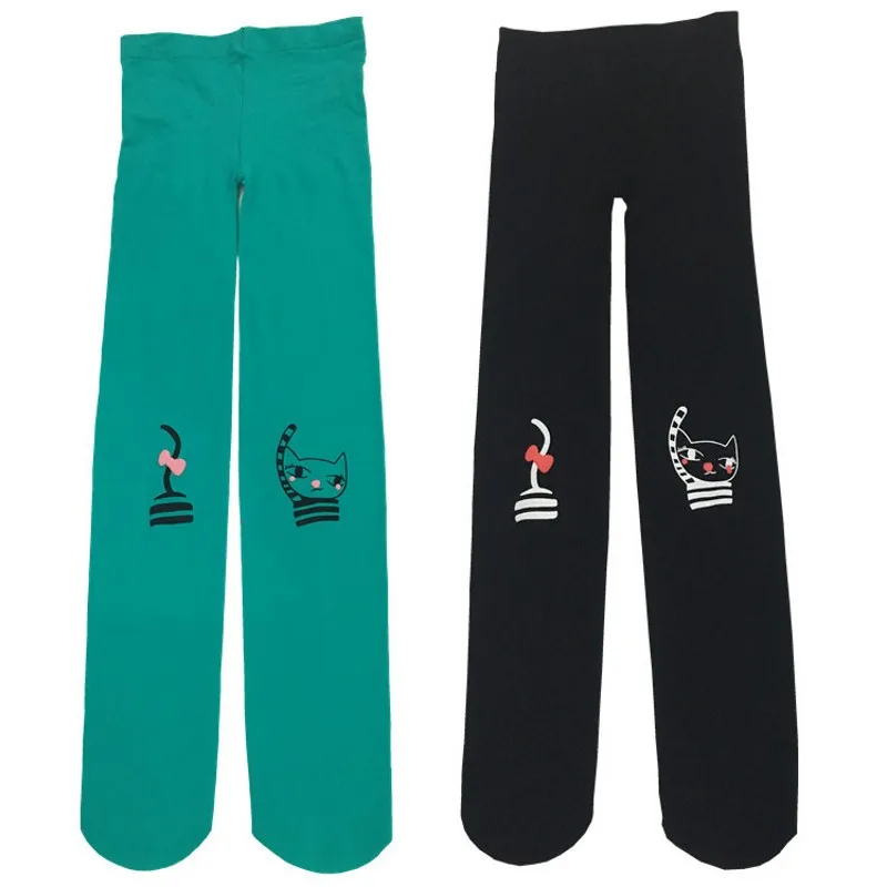 Новые высококачественные детские колготки для девочек бархатные с принтом