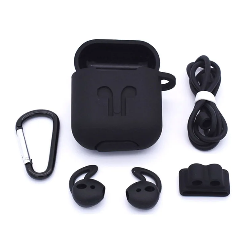 Черный Новые 5 шт/упаковка, шт./компл. силиконовые Беспроводной Bluetooth футляр для наушников Airpods I Phone I10 I30 наушники-вкладыши TWS с вкладыши Наушники Аксессуары Защитная крышка - Цвет: Черный