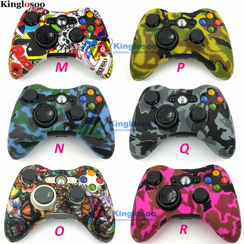 Камуфляжный резиновый чехол для контроллера, мягкий силиконовый чехол для геймпада Xbox 360