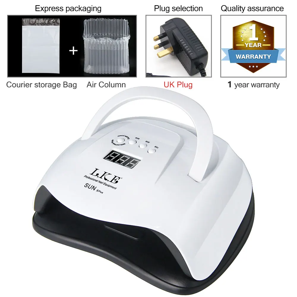 Sun x Plus UK Plug LKE SUN Сушилка для ногтей УФ светодиодный светильник для ногтей 10S 30S 60S набор с Автоматическое распознавание устройство может выдержать Расширенный клей светодиодный гель-сушилки для ногтей - Цвет: Sun x Plus UK Plug