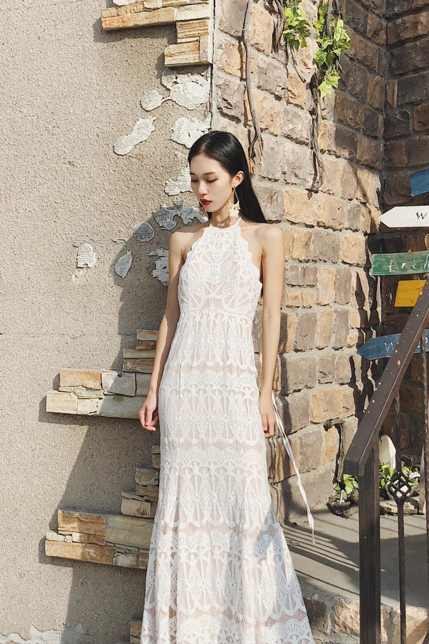 Exquisite Lace Halter Backless Wedding Dress 2019 Boho Chic Straps Bridal Gowns robe de mariage | Свадьбы и торжества