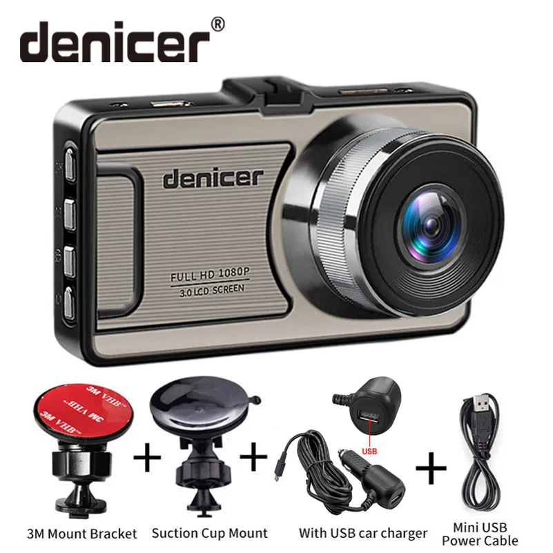 Denicer Full HD 1080P Dash Camera 3 0 дюймовый экран с циклической записью/Автомобильный
