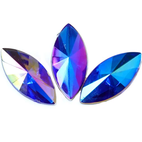 Sapphire-AB 100 шт 5X10 мм лошадь; глаза; Акрил, не горячая фиксация, стразы с плоской задней стороной, стразы с красными блестками AB для украшения ногтей B1011 - Цвет: Sapphire-AB
