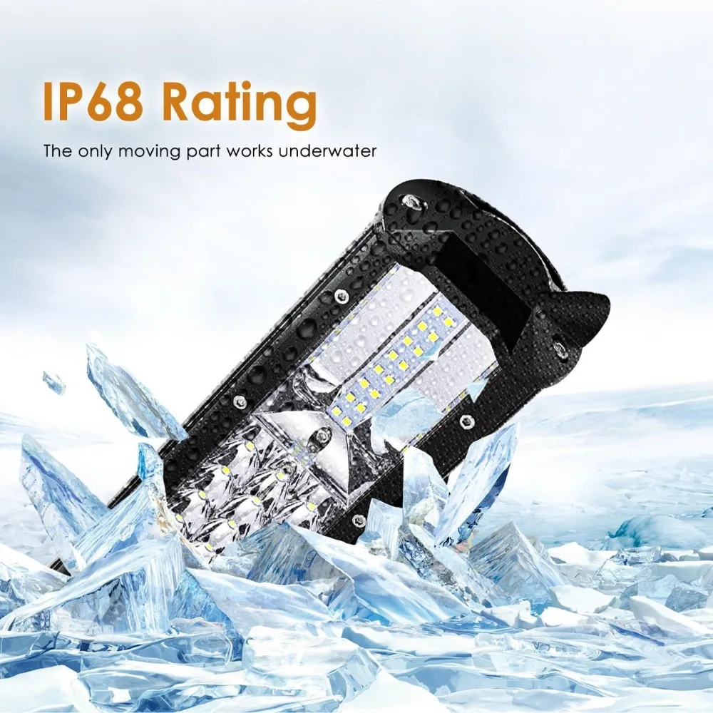 Partol 12&quot 162W Tri-Row LED Light Bar Combo Spot Flood Beam Offroad Work 4WD 4x4 6000K for Truck Camper Trailer | Автомобили и