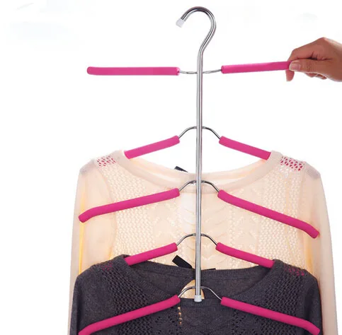 

Multi layers clothes hanger Storage arrangement frame Adult household Five layers magic Clothes garment hanger displaycoat Racks