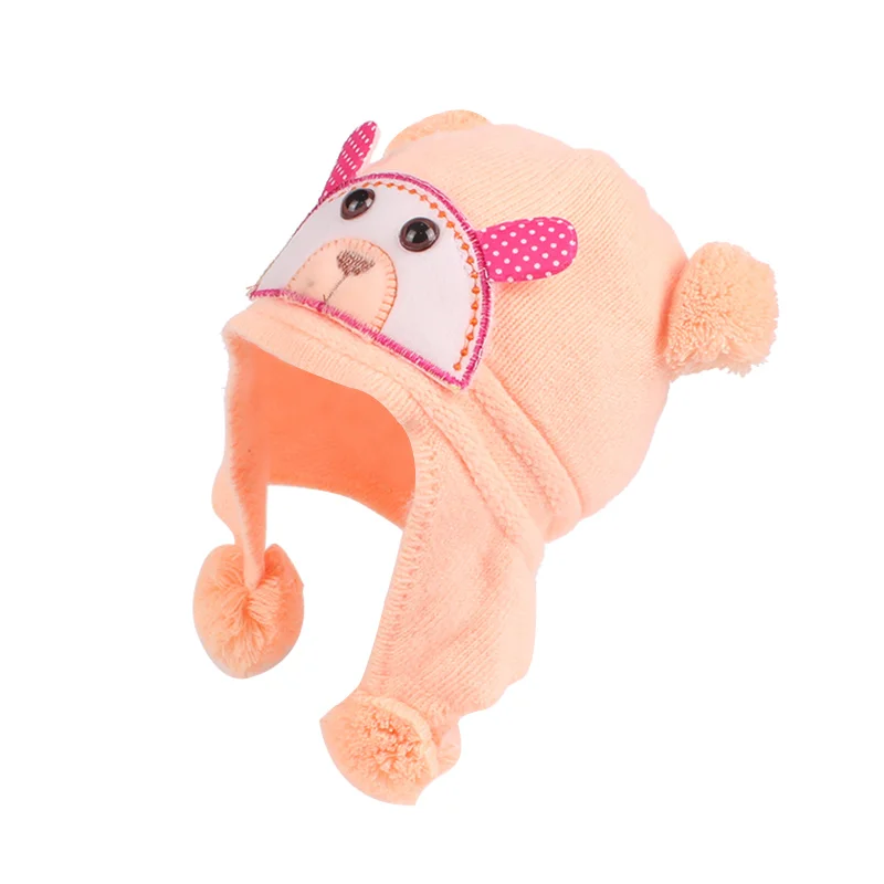 Детская шапка с медведем для новорожденных хлопковая теплая зимняя Младенческая