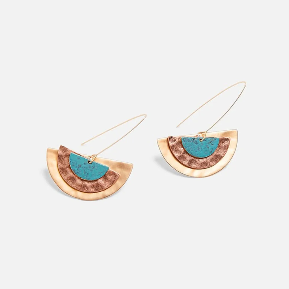 Серьги Girlgo ZA, Украшенные бусинами и голубым камнем, металлические Макси серьги-капли, женские вечерние ювелирные изделия, модное, в стиле бохо, ручная работа, свадебные ювелирные изделия, подарки