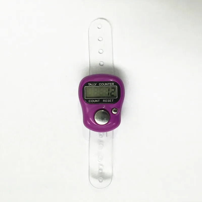 New Electronic Digital Counter Portable Hand Operated Tally LCD Screen Finger Counter 40%off - Цвет: Фиолетовый