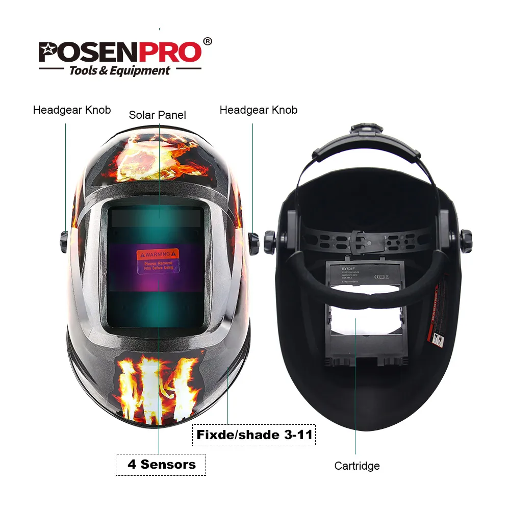 POSENPRO Fire Skull MMA MIG TIG Сварочная маска сварочный шлем Орел для сварочного аппарата для пайки сварочный колпачок для сварки