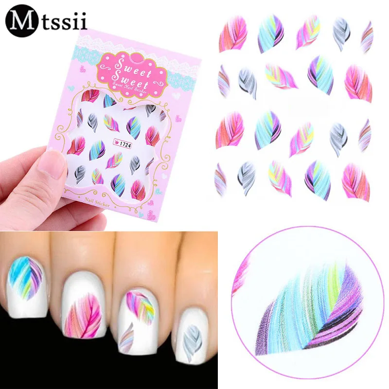 Mtssii 1 лист новый Радужный цветной стикер для дизайна ногтей своими руками